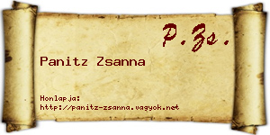 Panitz Zsanna névjegykártya